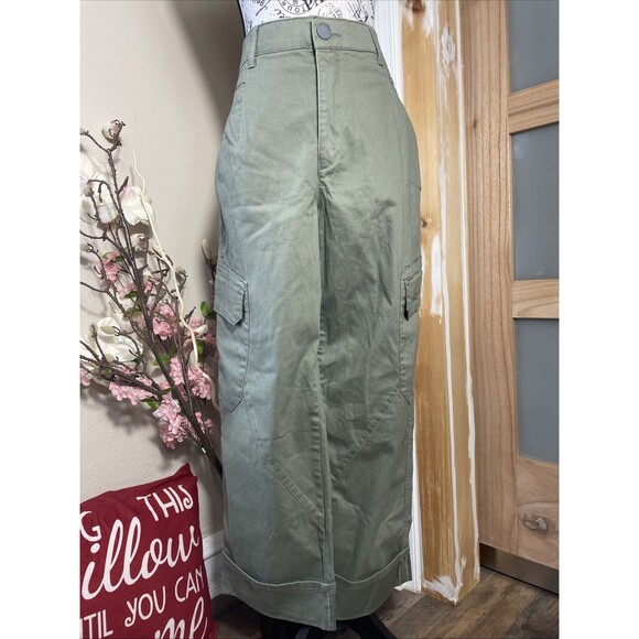 Democracy Pants - Democracy AB Solution High Rise Cargo Utility Pants Womens 12 Green Stretch